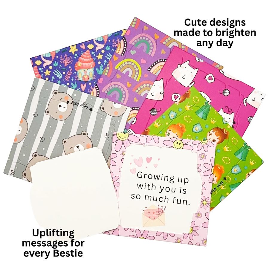 A fan of pop-open card designs including mermaids, rainbows, cats and bears